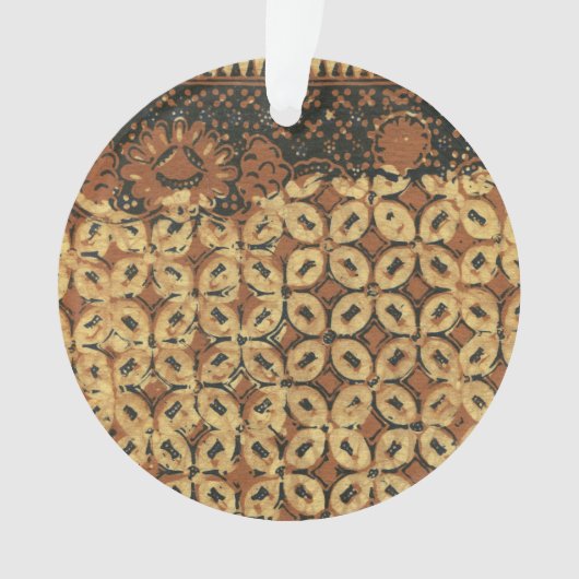 Batik Aardse Koffieboon Elegant Rustiek Ruw Ornament (voorkant)