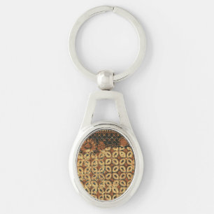 Batik Aardse Koffieboon Elegant Rustiek Ruw Sleutelhanger