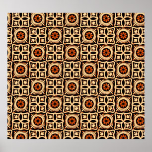 Batik abstract, naadloos textielpatroon. poster