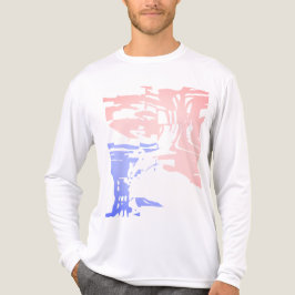 Batik-achtig Hedendaags Roze Lichtblauw Tropisch Tri-Blend Shirt