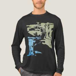 Batik-achtig strand Tropisch groen blauw patroon Tri-Blend Shirt