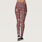 Batik Beige Bruin Minimaal Patroon Leggings (Achterkant)