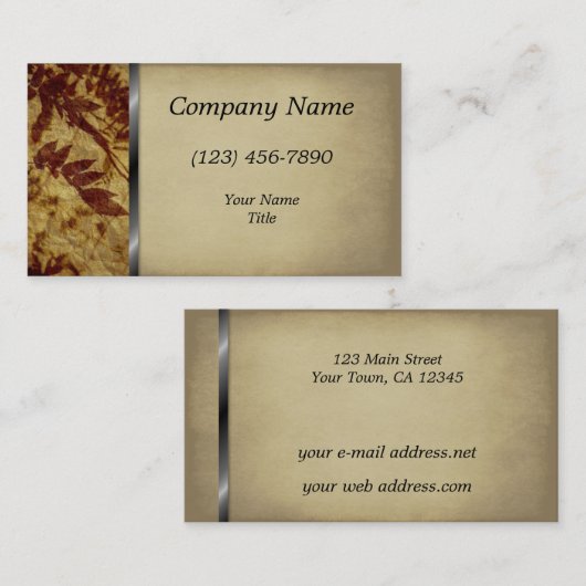  batik bladeren Faux Suede Visitekaartje (Voorkant / Achterkant)