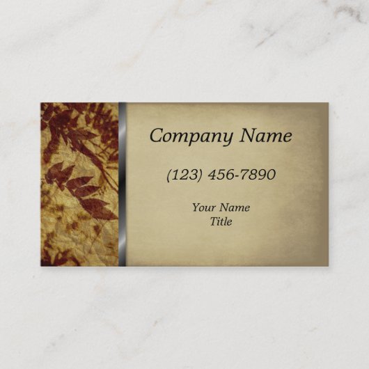  batik bladeren Faux Suede Visitekaartje (Voorkant)