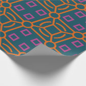 Batik Blauw Sinaasappel Minimal Pattern Cadeaupapier (Hoek)