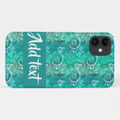 Batik blue swirls gepatenteerd Case-Mate iPhone case (Achterkant (horizontaal))