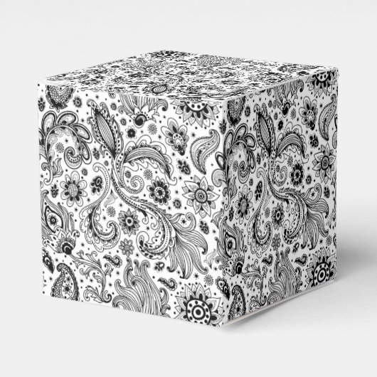 Batik boho stijl bloem paisley patroon bedankdoosjes (Voorkant Zijde)