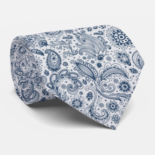 Batik boho stijl bloem paisley patroon stropdas (Opgerold)