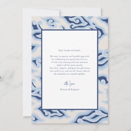  Batik bruiloft Dank u kaart Custom Foto (Achterkant)