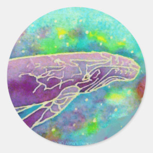 Batik Bultrug Whale Art Ronde Sticker