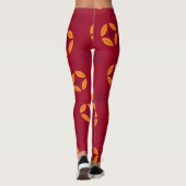 Batik Chocolade Crème Minimal Patroon Leggings (Achterkant)