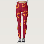 Batik Chocolade Crème Minimal Patroon Leggings (Voorkant)