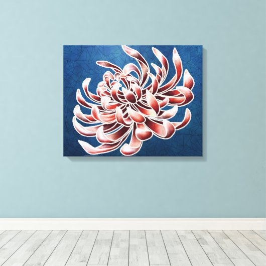 Batik Chrysanthemum Canvas Afdruk (Insitu (Houten vloer))