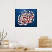 Batik Chrysanthemum Poster (Keuken)