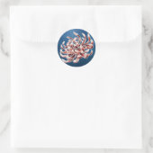 Batik Chrysanthemum Ronde Sticker (Tas)