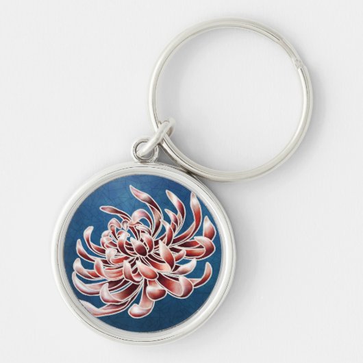 Batik Chrysanthemum Sleutelhanger (Voorkant)