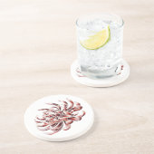 Batik Chrysanthemum Zandsteen Onderzetter (Zijkant)