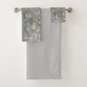Batik Dye Blue Grey Cirho Bath Towel Set Bad Handdoek (Insitu)