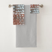 Batik Dye Blue Grey Cirho Bath Towel Set Bad Handdoek (Insitu)
