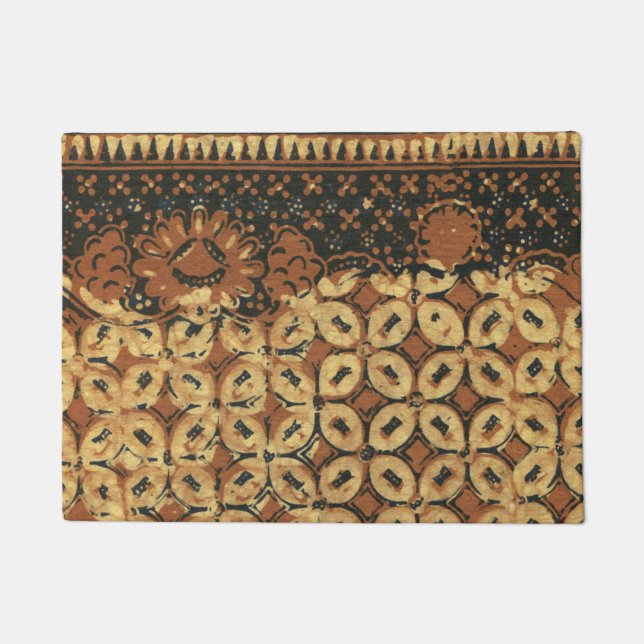 Batik Earthy Coffee Bean Elegant Rustic Rugged Deurmat (Voorkant)
