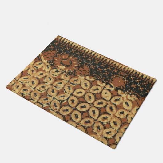 Batik Earthy Coffee Bean Elegant Rustic Rugged Deurmat (Schuin)