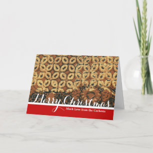 Batik Earthy Coffee Bean Elegant Rustic Rugged Feestdagen Kaart