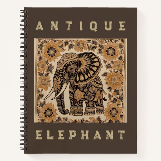 Batik Elephant Vintage Style Design,Elephant Retro Notitieboek (Voorkant)