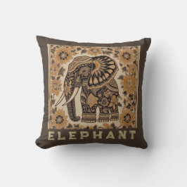 Batik Elephant Vintage Style Design, Retro  Kussen