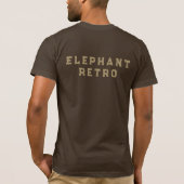 Batik Elephant Vintage Style Design, Retro T-shirt (Achterkant)