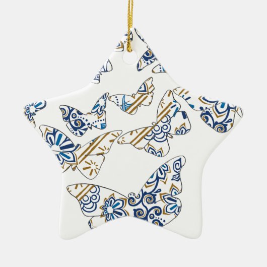 batik en vlinder nr . 4 keramisch ornament (Voorkant)