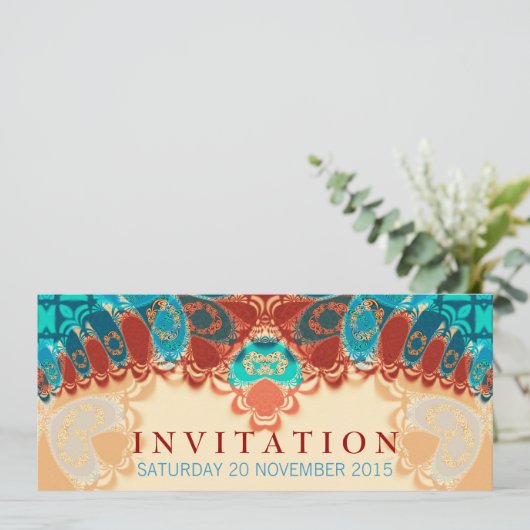 Batik Exotic Birthday / Special Occasion Invitatio Kaart (Staand voorkant)