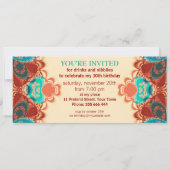 Batik Exotic Birthday / Special Occasion Invitatio Kaart (Achterkant)