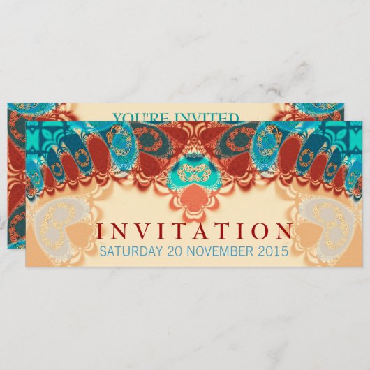 Batik Exotic Birthday / Special Occasion Invitatio Kaart (Voorkant / Achterkant)