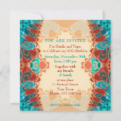 Batik Exotic Square Birthday / Special Invites Kaart (Achterkant)