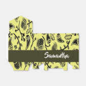 Batik floraalbruin patroon bedankdoosjes (Uitgevouwen)