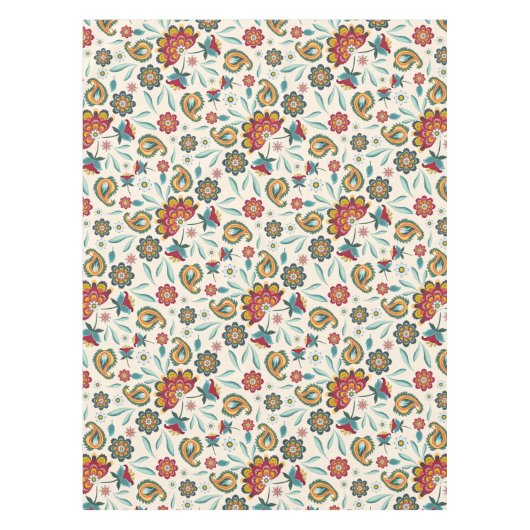 Batik Floral Boho Indonesische stijl Tafelkleed (Voorkant)