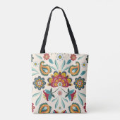 Batik Floral Boho Indonesische stijl Tote Bag (Achterkant)