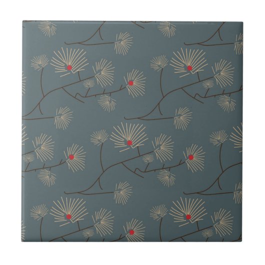 Batik Floral Tile Tegeltje (Voorkant)