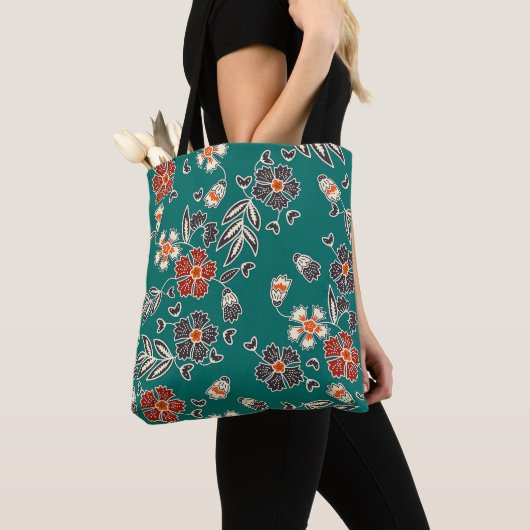 Batik gevlekte canvas tas (Dichtbij)