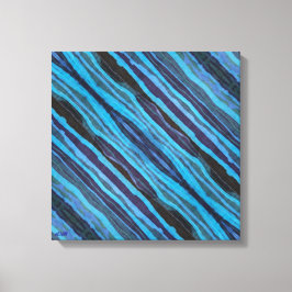 Batik golvende strepen opgespannen canvasprint canvas afdruk