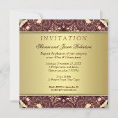 Batik Gouden Aarde Uitnodigingen voor dinerfeest (Achterkant)
