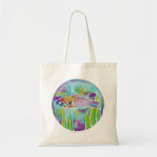 Batik Hinalea Hawaiian Wrasse Fish Batik Art Tote Bag