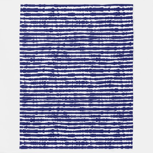 Batik Indigo Stijl Strepen Fleece Deken (Voorkant)
