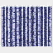 Batik Indigo Stijl Strepen Fleece Deken (Voorkant (Horizontaal))