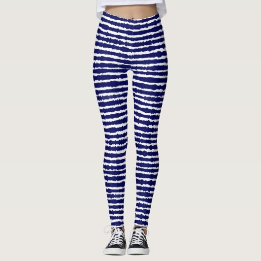 Batik Indigo Style Stripes Leggings (Voorkant)