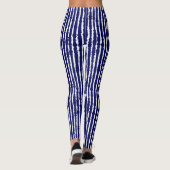 Batik Indigo Style Stripes - Verticale stripes Leggings (Achterkant)