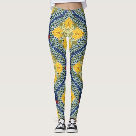 Batik Indonesische Wax-Resist verftechniek Leggings (Voorkant)