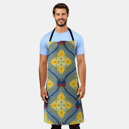 Batik Indonesische Wax-Resist verftechniek Schort (Gedragen)