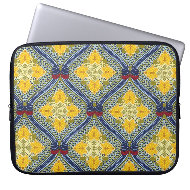 Batik Indonsian: is een techniek van wasweerstands Laptop Sleeve (Voorkant)