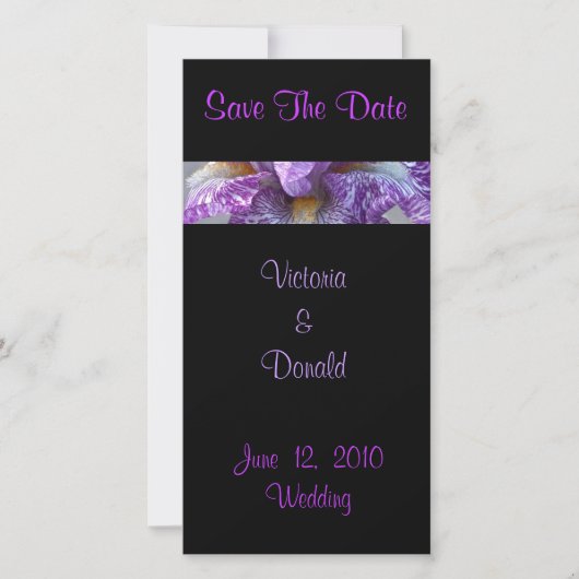 Batik Iris Save The Date Foto Kaarten (Voorkant)